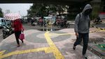 Pengerjaan Trotoar Percontohan di Jalan Jati Baru