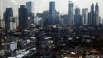 Pemandangan Gedung Pencakar Langit Jakarta dari Ketinggian