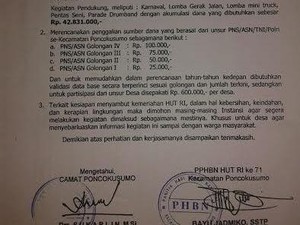 Kecamatan ini Minta Dana PNS untuk Rayakan HUT RI