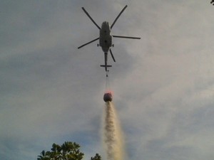 Satgas Udara Padamkan Lahan yang Terbakar di Pekanbaru