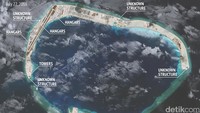 Pandangan luas Mischief Reef, Kepulauan Spartly, salah satu lokasi dibangunnya hanggar pesawat China. CSIS Asia Maritime Transparency Initiative/DigitalGlobe/Handout via REUTERS.