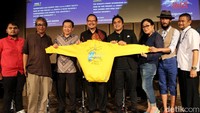 Dwiki Dharmawan, Butet Kertaredjasa, Reza The Groove, Ermy Kulit, dan lainnya saat ditemui di Galeri Indonesia Kaya, Jakarta Pusat pada Kamis (11/8/2016). Pool/Hanif Hawari/detikHOT