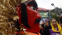 Perayaan Lebaran Betawi kali ini dimeriahkan dengan hiburan penampilan kesenian khas Betawi.