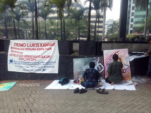 Sambut HUT RI, 5 Pelukis Beraksi di KPK
