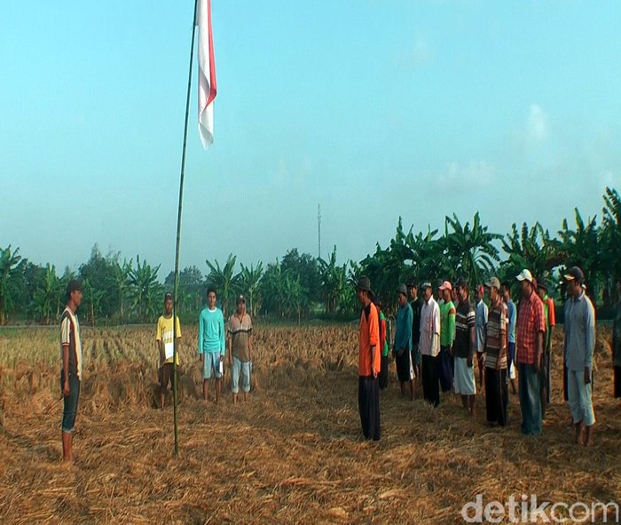 Peringati Hari Kemerdekaan, Petani Gelar Upacara di Sawah
