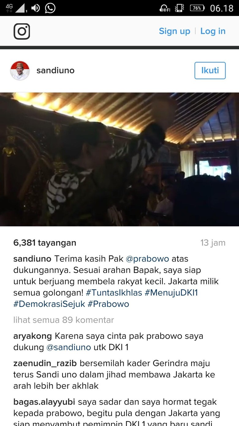 Prabowo Sebut yang Tak Dukung Sandiaga Uno Sebagai Antek Asing