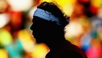 Siluet Rafael Nadal of saat tampil di semifinal tenis tunggal putra menghadapi Juan Martin Del Potro (Clive Brunskill/Getty Images)