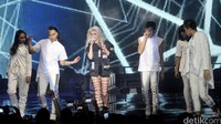 Agnez saat tampil di Istora Senayan, Jakarta Pusat pada Rabu (24/8/2016) malam. Pool/Noel/detikFoto.