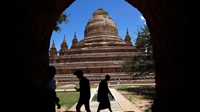 Pagoda dan Kuil Rusak Imbas Gempa di Myanmar