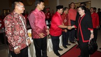 Megawati saat tiba di Wisma Kinasih, Depok, Selasa (30/8).