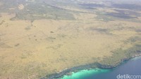 Ini adalah salah satu pulau yang pinggirannya tebing. Tapi lihatlah, lautnya bergradasi biru dan hijau! (Afif/detikTravel)