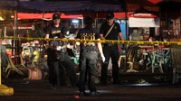 Garis polisi telah dipasang di sekitar lokasi. Lean Daval Jr/Reuters/detikFoto.