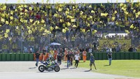 Valentino Rossi masih berseragam Yamaha di tahun 2014. Tapi dia kalah dari Marc Marquez. Rossi menuntaskan kejuaraan di posisi runner up. Foto: Mirco Lazzari gp/Getty Images