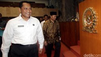 Budi Waseso meninggalkan gedung DPR usai menjadi pembicara pada acara sosialisasi 4 pilar.