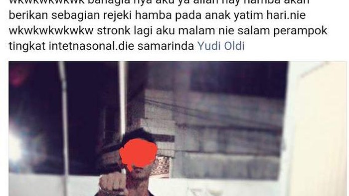 Pria Mengaku Perampok di Samarinda dan Unggah Status di Facebook Dicari Polisi