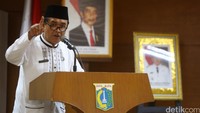 Kepala Bidang SDN Dinas Pendidikan Jakarta Posma Marbun memberikan sambutan saat peluncuran The Innovative School Programme (ISP) di Kantor Dinas Pendidikan Provinsi DKI Jakarta, Kamis (8/9/2016).