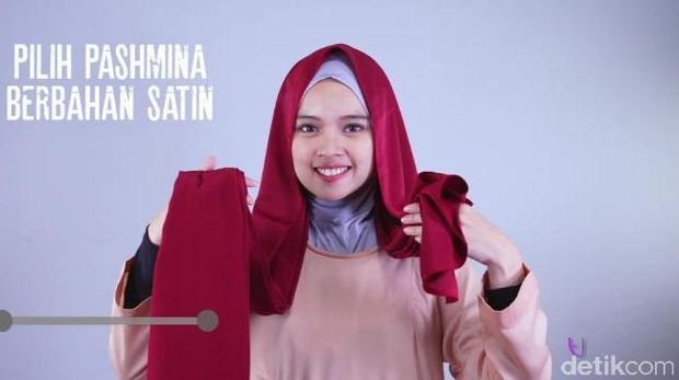 Tutorial Hijab Berbahan Licin yang Mudah dan Praktis