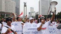 Massa dari Indonesia Bergerak beraksi di Bundaran HI, menolak Ahok, Kamis (8/9/2016).