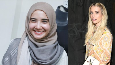 Zaskia Sungkar Lagi Happy, Gaya Emma dengan Busana Bermotif Seperti Batik
