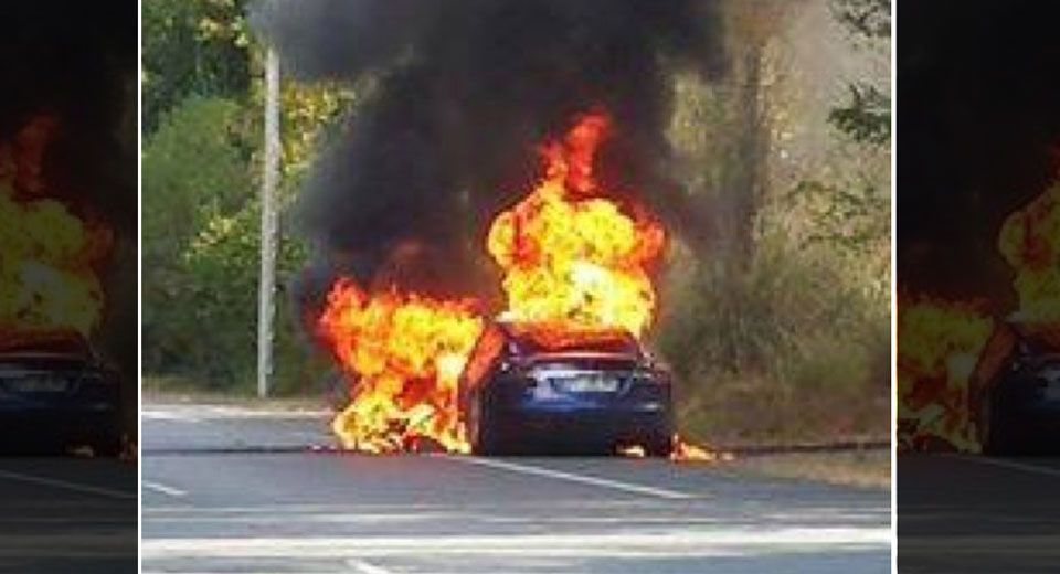 Tesla Model S terbakar di Perancis