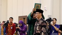 Suharyanto mengucap sumpah di depan Menteri PPN/Kepala Badan Perencanaan dan Pembangunan Nasional (Bappenas) Bambang Brodjonegoro.