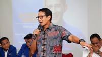 Sandiaga memaparkan pandangannya terkait  isu Suku Agama Ras dan Antar Golongan (SARA) yang belakangan berkembang menjelang proses Pemilihan Gubernur DKI Jakarta.