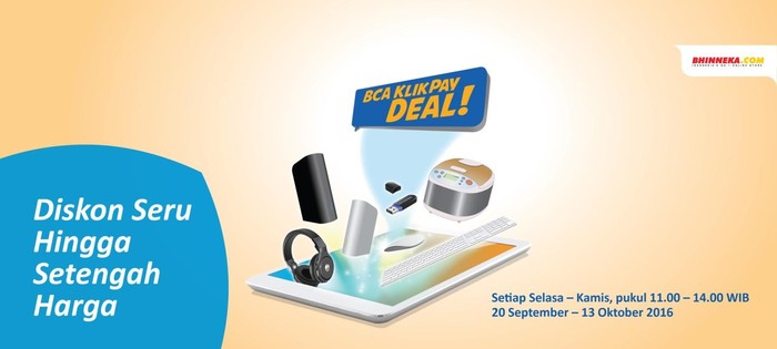 BCA KlikPay Deal! Diskon up to 50% di Bhinneka.Com
