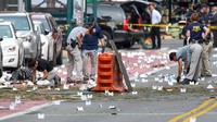 Kepolisian New York terus menyisir area pada Minggu (18/9) waktu setempat, untuk mencari petunjuk soal siapa yang bertanggung jawab atas ledakan ini dan apa motifnya. REUTERS/Rashid Umar Abbasi.