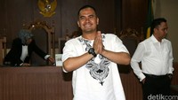 Saipul Jamil usai memberikan kesaksian.