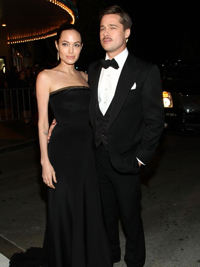 LONDON, ENGLAND - FEBRUARY 16:  Actors Angelina Jolie and Brad Pitt attend the EE British Academy Film Awards 2014 at The Royal Opera House on February 16, 2014 in London, England.  (Photo by Chris Jackson/Getty Images)
