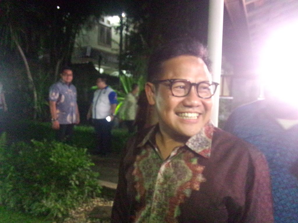 Ketua Umum PKB Muhaimin Iskandar di kediaman SBY (Fida/detikcom)