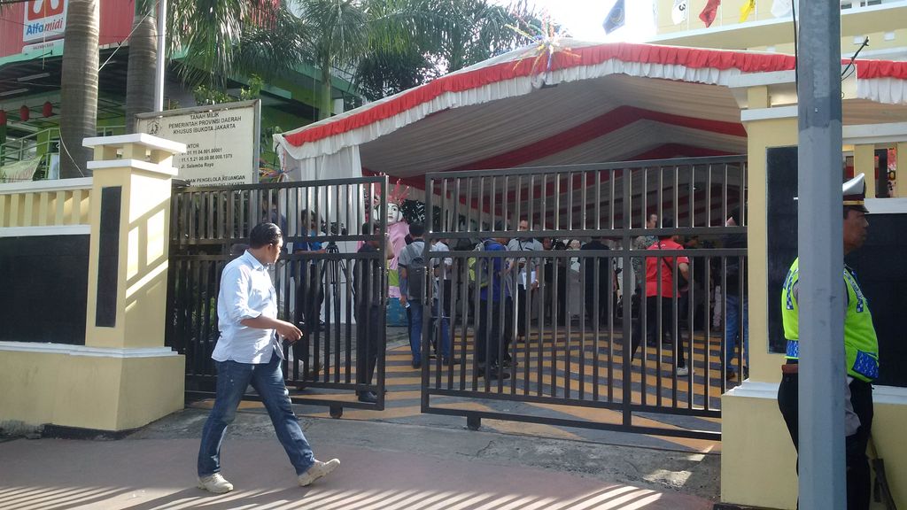 Suasana pengamanan di Gedung KPUD DKI Jakarta (Noval/detikcom)