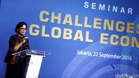 Sri Mulyani menyampaikan pidatonya.