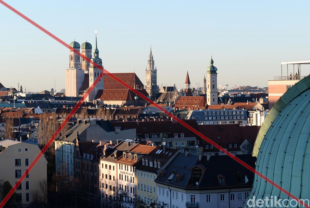 Cityscape kota Munich dijepret dengan memperhatikan garis diagonal imajiner untuk memandu golden triangle. (Foto: Ari Saputra)