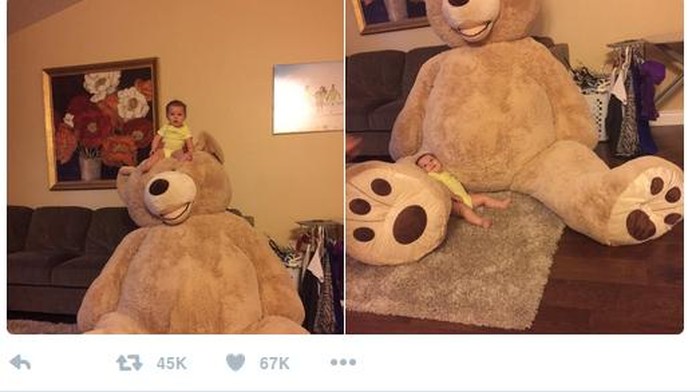 Adakah Bahaya di Balik Bayi dan Boneka Raksasa yang Fotonya Jadi Viral Ini?