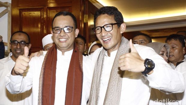 Anies Baswedan dan Sandiaga Uno (Rachman Haryanto/detikcom)