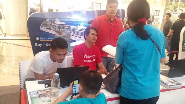 Keramaian di booth Royal Caribbean (Randy/detikTravel)