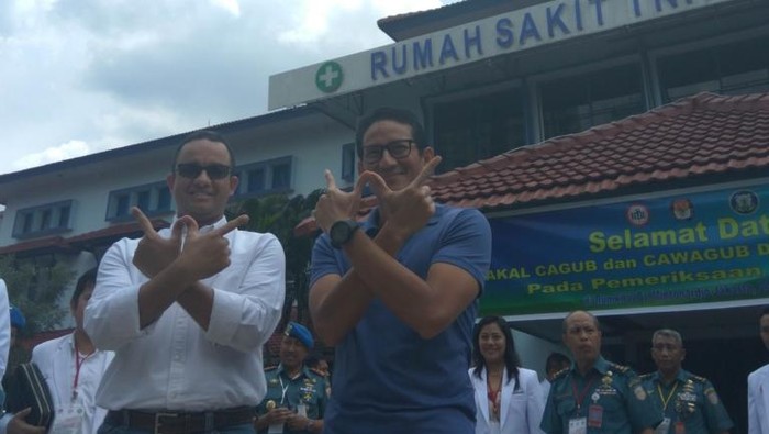 Anies Susul Sandiaga ke RSAL Mintohardjo untuk Tes Kesehatan