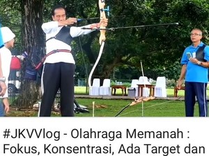 Saat Jokowi Bikin Vlog: Tanding Panahan Lawan Kaesang dan Menang 34-0