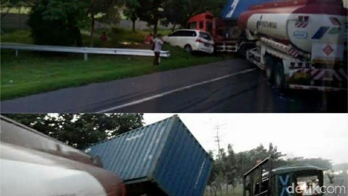 Tabrakan Beruntun Libatkan Tiga Kendaraan di Tol Waru Arah Sidoarjo