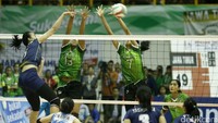 Perolehan nilai 3 set langsung yakni, 25-16, 25-17 dan 25-21.