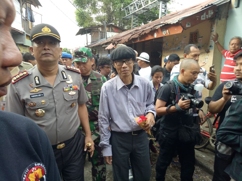 Polisi di penggusuran Bukit Duri (Zia/detikcom)