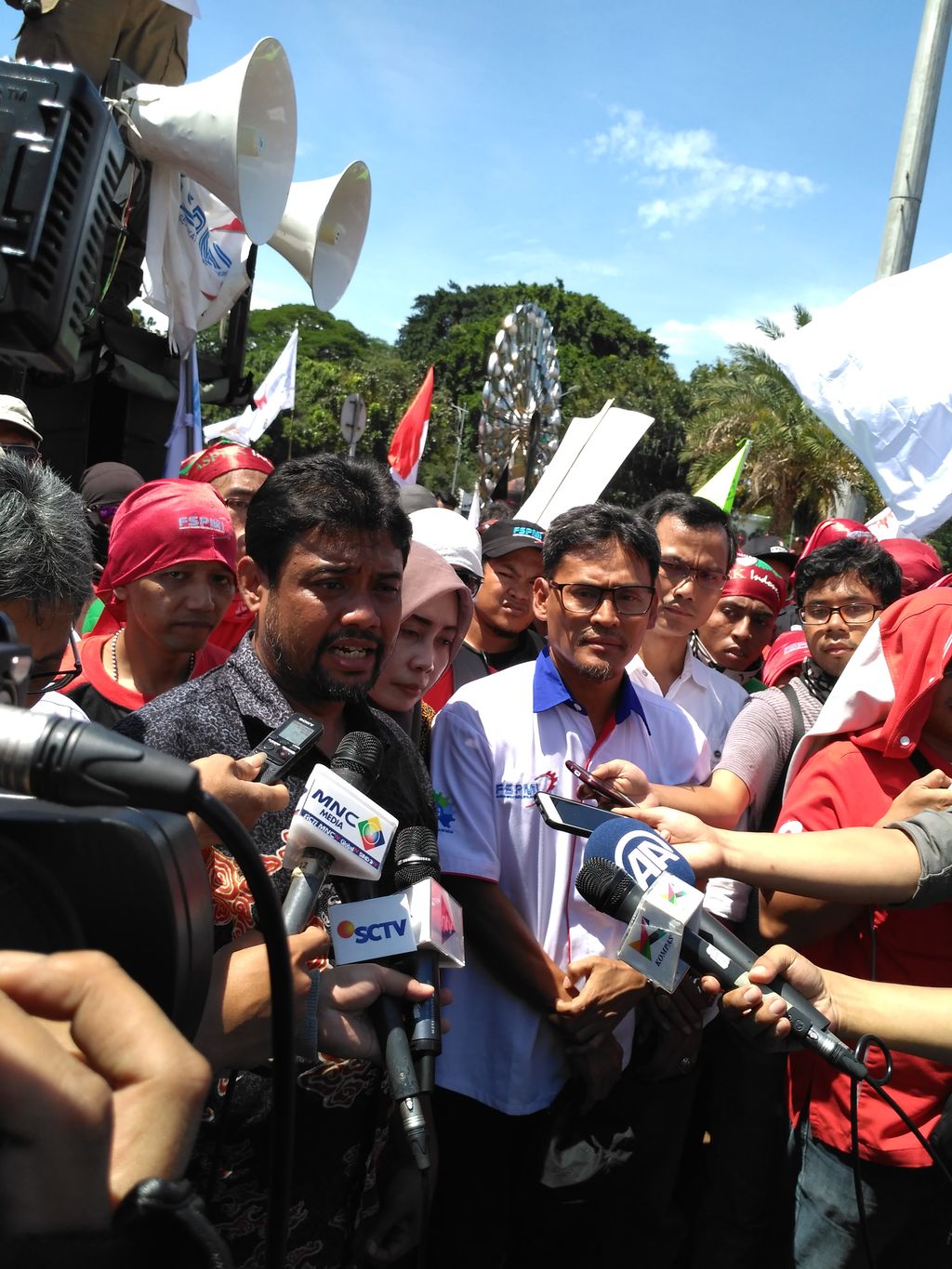 Said Iqbal jelaskan maksud buruh demo (Dony/detikcom)