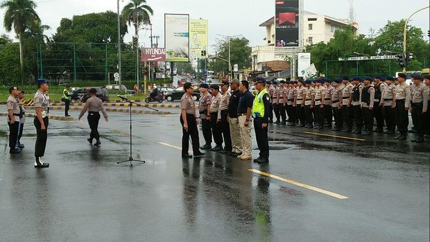 Apel persiapan demo buruh/ Dok Polres Bekasi