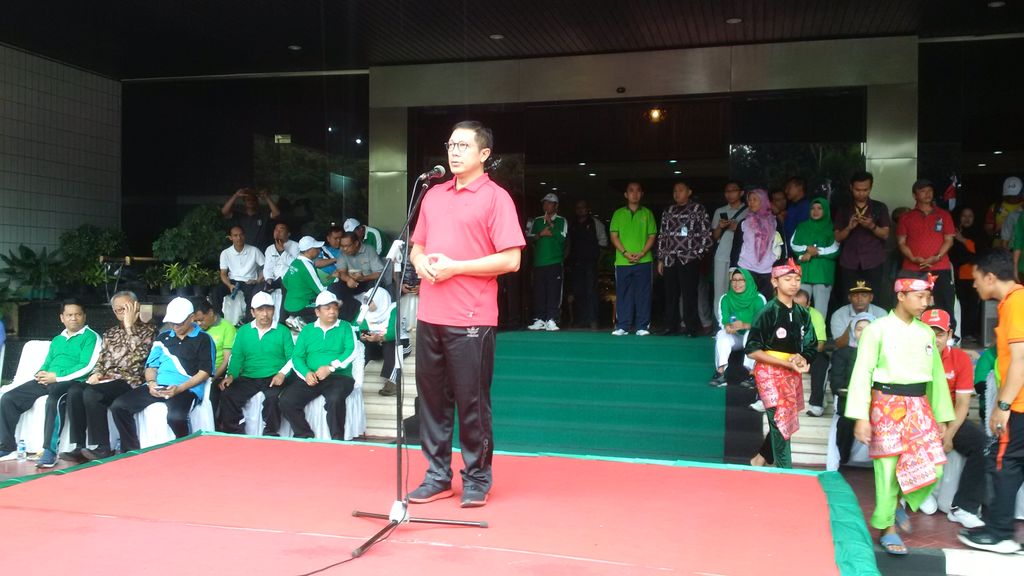 Menag memberikan sambutan (Noval/detikcom)