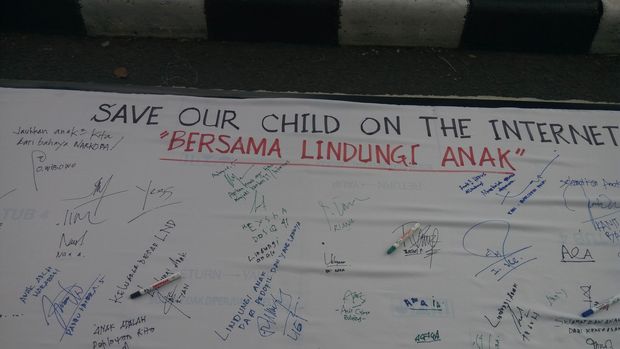 Foto: Kampanye selamatkan anak dari bahaya buruk internet (Wisnu Prasetiyo/detikcom)