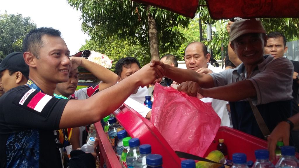 Agus Harimurti Yudhoyono di CFD (Yudhistira Amran Saleh/detikcom)