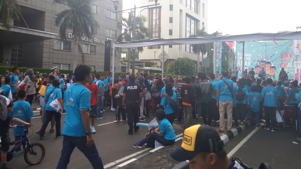 Foto: Kampanye selamatkan anak dari bahaya buruk internet (Wisnu Prasetiyo/detikcom)
