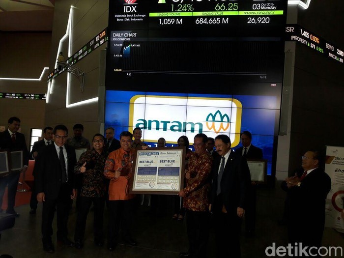 Sahamnya Banyak Diminati Investor, Antam Dinobatkan Jadi Emiten Terbaik 2016
