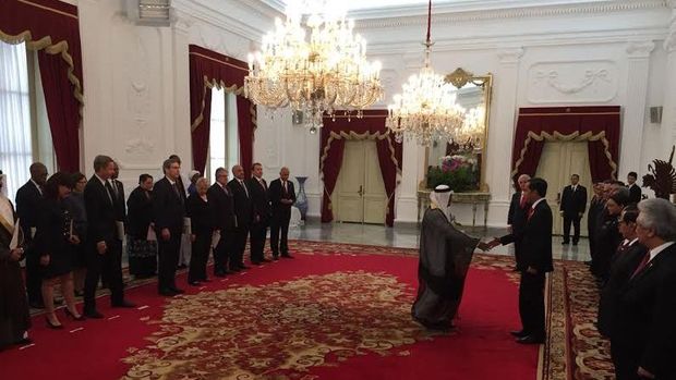 18 Duta besar menyerahkan surat kepercayaan kepada Presiden Jokowi. (Foto: M Iqbal/detikcom)
